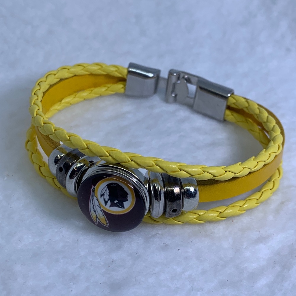Washington Redskins Indian chief leather bracelet